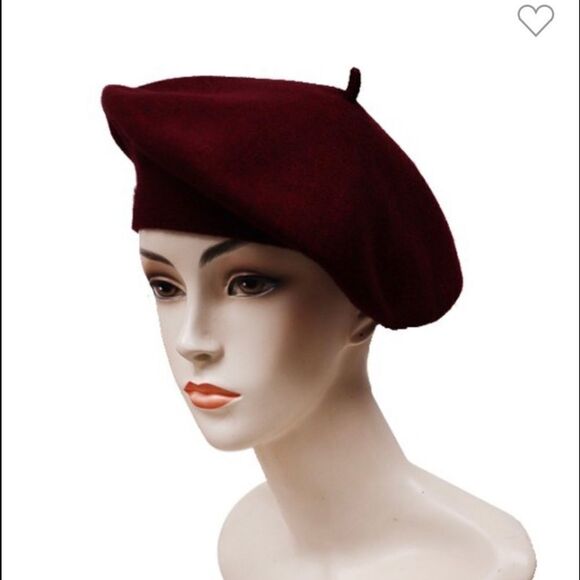 Tan Solid colored knit acrylic berets‎ - Picture 6 of 8
